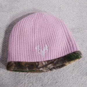 Youth's Cute Pink & Camo Reversible Warm Beanie